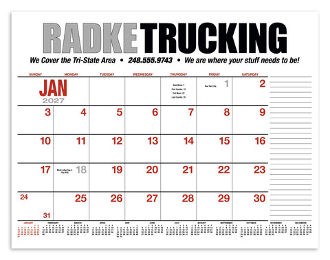 HotLine® Products 13-Month Desk Pad Calendar