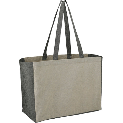 Recycled Cotton Contrast Side Shopper Tote