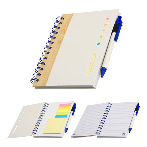 Camber Spiral Notebook with Colorful Sticky Notes & Pen