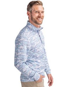 Cutter & Buck Traverse Stretch Camo Print Eco Quarter Zip Mens Pullover