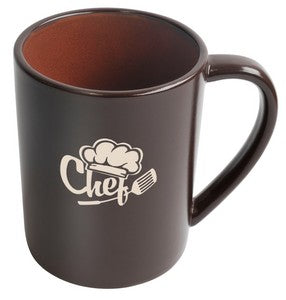 Au Chocolat 17oz 2tone brown/red mug - Etched