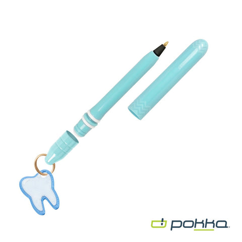 Pokka? Pocket Pen w/Dock & Gold Keyring & Charm in Tin Box