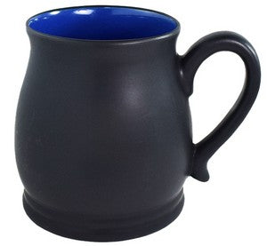Oslo 16oz 2tone black/blue mug in Ripple gift box -Etched