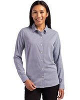 Cutter & Buck Skyline Eco Recycled Gingham Womens Long Sleeve Dress Shirt