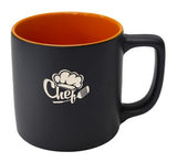 Arcadian 16oz two-tone matte ceramic mug black/orange in a Ripple box - Etched