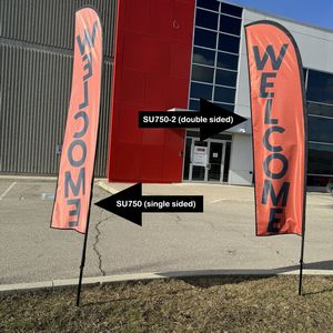 72 Hr Fast Ship - 10' Small Feather Flag Kit, Full Color Graphics One Side, Spike and Bag Included