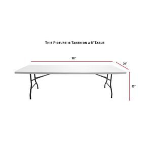 72 Hr Fast Ship - Sublimated Table Cloth for 8' Table, Drape Style, 3 sided, Open Back