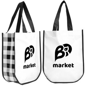 Lumberjack Plaid Pattern Laminated Fashion Tote Bag