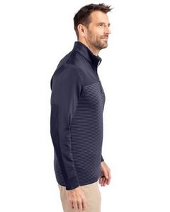 Cutter & Buck Traverse Stretch Stripe Eco Quarter Zip Mens Pullover
