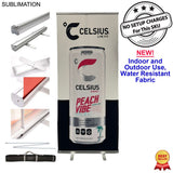 Sublimated Heavy Fabric Premium Retractable Pull Up Banner, Stand and Bag, Standard base (33.5"x79")