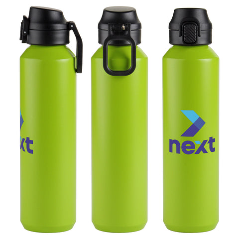 Nexus 27 oz Recycled Aluminum Bottle with Flip-Top Lid and Carabiner