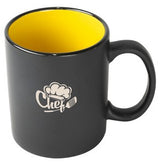 Chalk 11oz 2tone black/yellow mug in Ripple brown Gift box - Etched