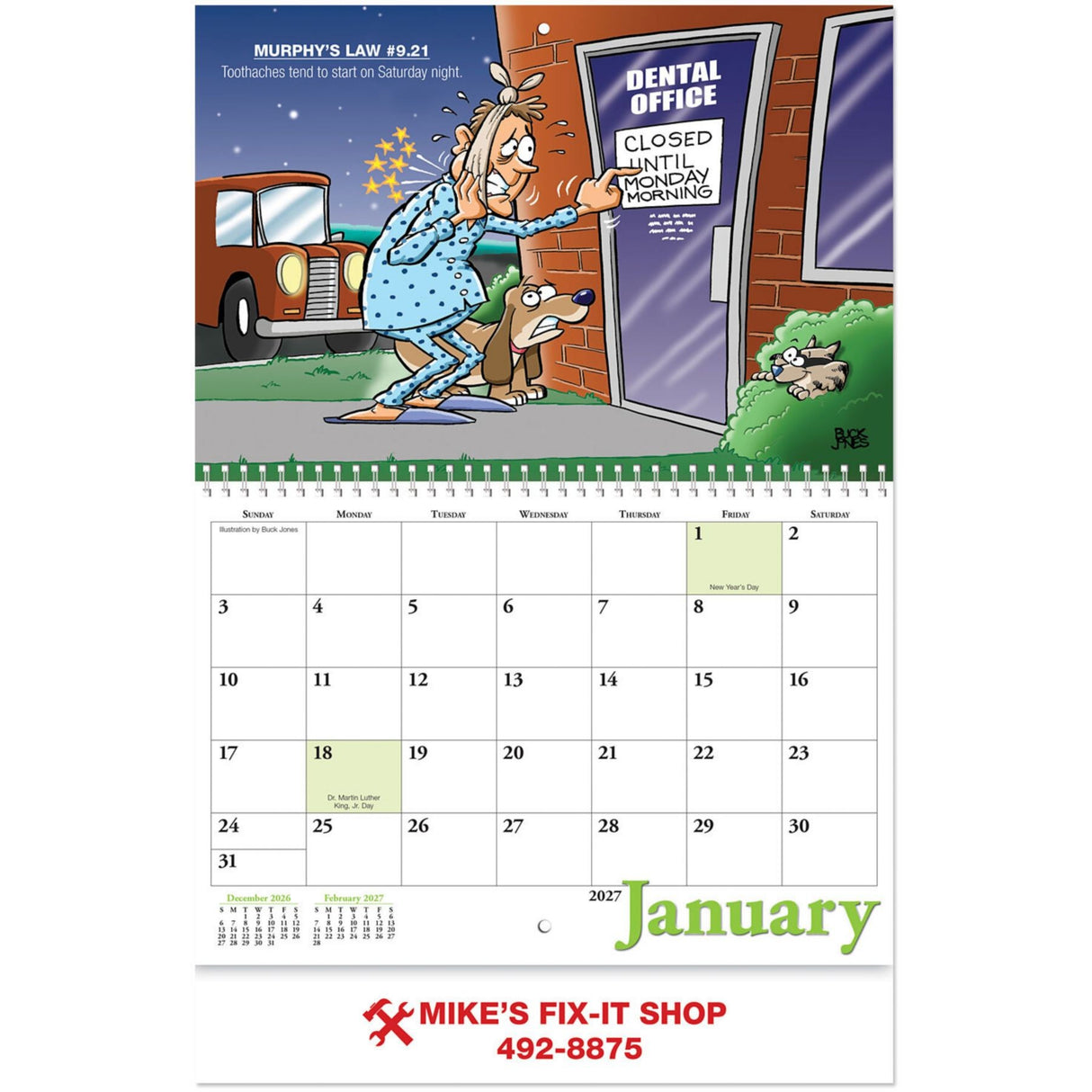 Murphys Law Spiral Wall Calendar
