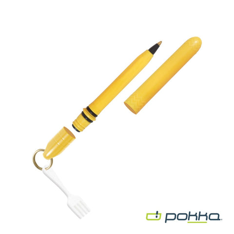 Pokka? Pocket Pen w/Dock & Gold Keyring & Charm in Tin Box