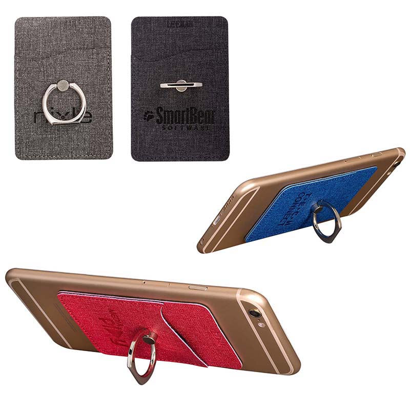 Leeman™ RFID Phone Pocket w/Metal Ring Phone Stand