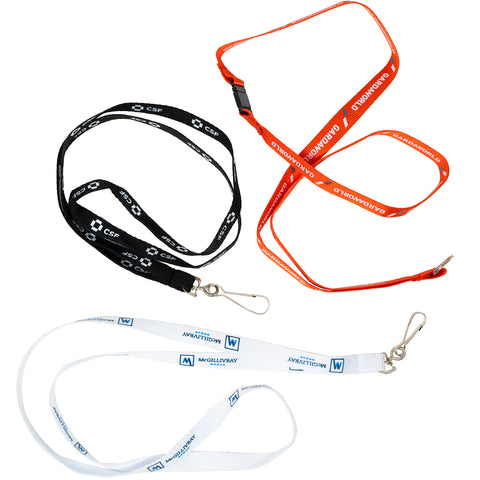 Silkscreened Flat Polyester Lanyard - 1/2