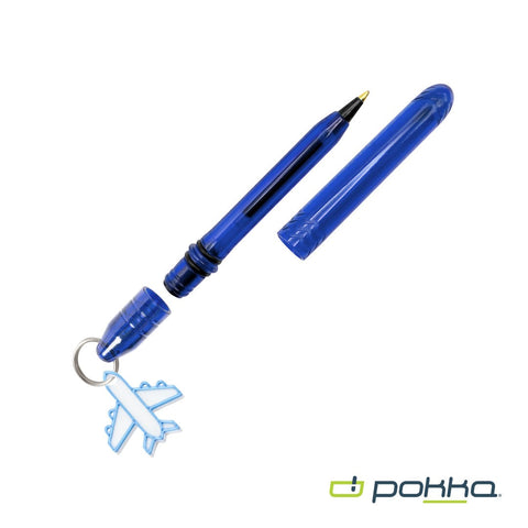 Pokka? Pocket Pen w/Dock & Chrome Keyring & Charm in Tin Box