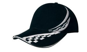 Brushed Heavy Cotton Cap w/Swirling Checks & Sandwich Piping