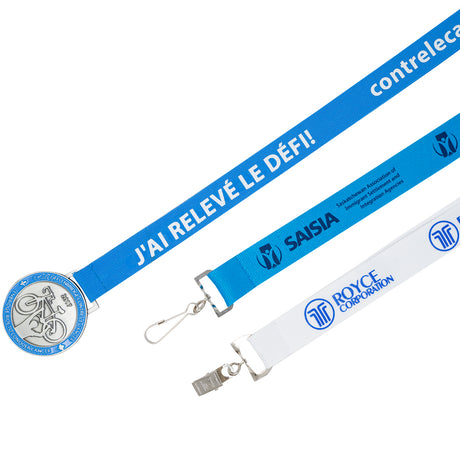 Silkscreened Flat Polyester Lanyard - 1" W x 36" L