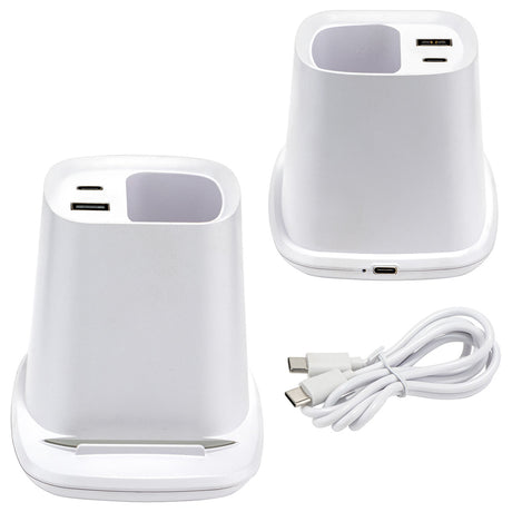 Annex Wireless Charging Stand with Dual Ports & Pen Holder