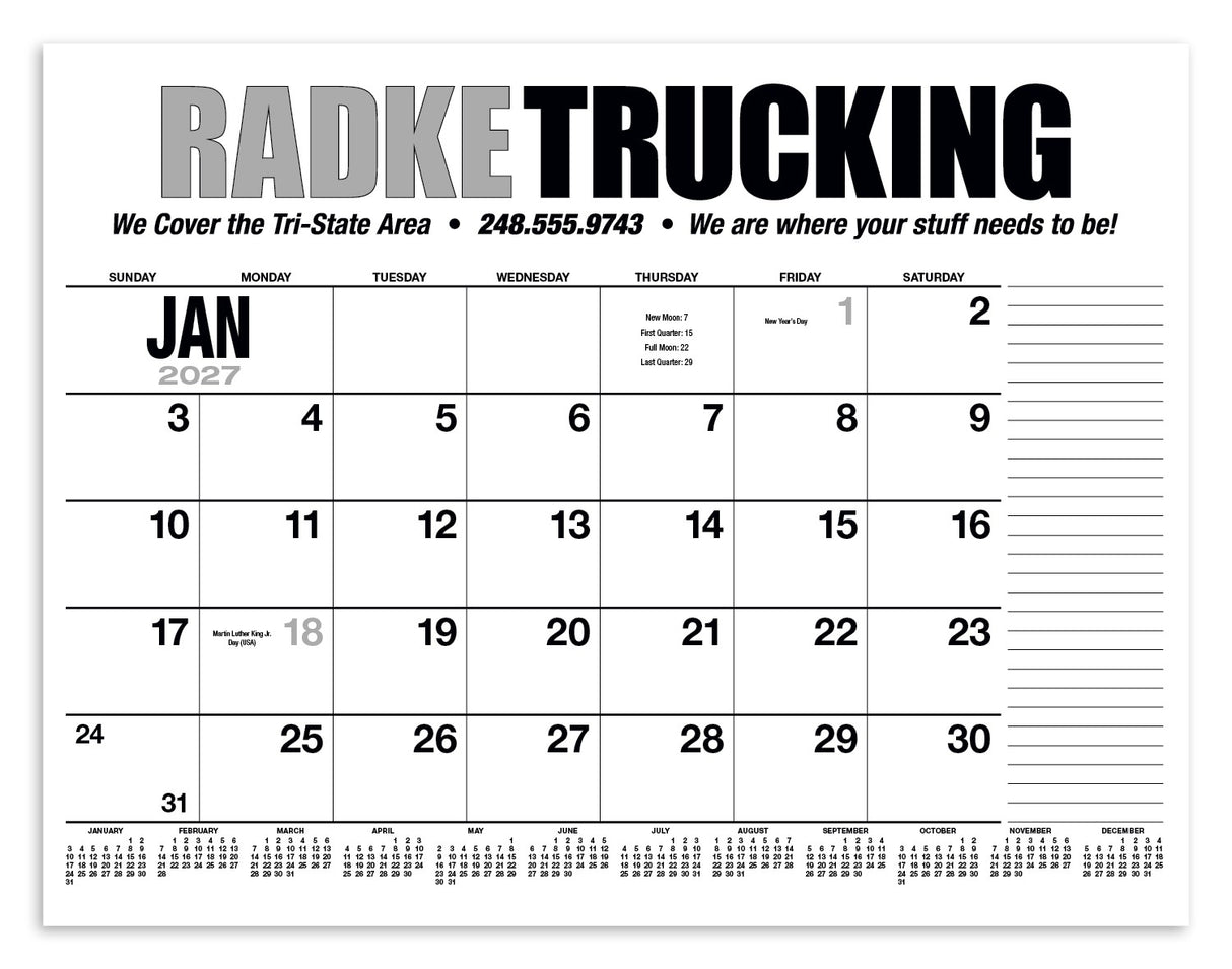 HotLine Products 13-Month Desk Pad Calendar image
