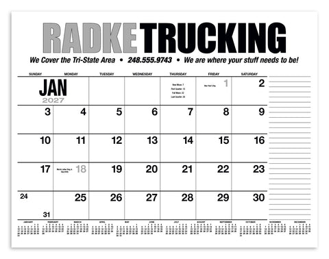 HotLine® Products 13-Month Desk Pad Calendar