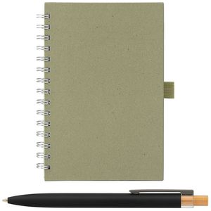 Terra Recycled Milk Carton Hard Cover Spiral A5 Notebook & Reborn Pen Set