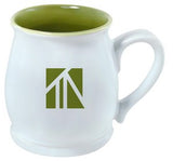 Bergen 2tone white/green 16oz mug in a Ripple gift box