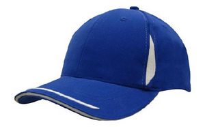 Brushed Heavy Cotton Cap with Crown Inserts Peak Trim & Sandwich