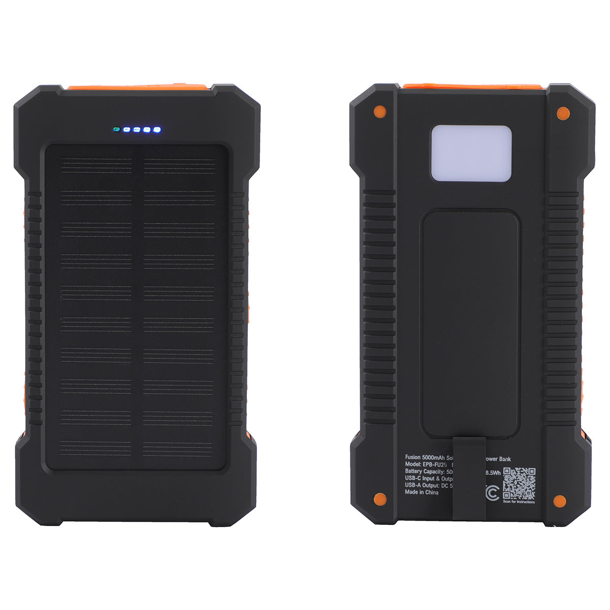 Fusion 5000mAh Solar-Charging Power Bank