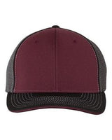 Maroon Red/Charcoal Gray/Black Tri Blank