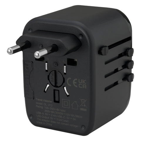 Universal Travel 2 USB / 2 Type-C Adapter