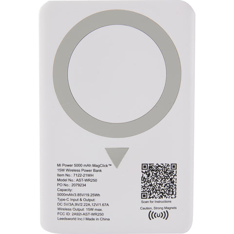 MI Power 5000 mAh MagClick™ 15W Wireless Power Bank