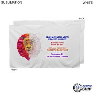 48Hr Quick Ship - Plush and Soft White Velour Terry Cotton Blend Hand, Sports Towel, 15x25