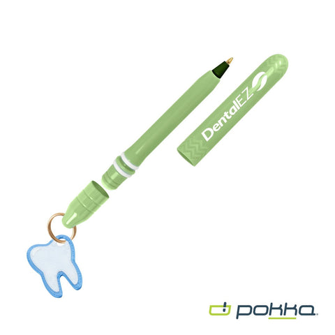 Pokka? Pocket Pen w/Dock & Gold Keyring & Charm in Tin Box