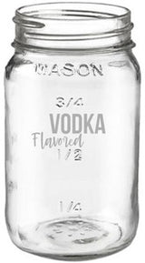 Mason jar 16oz square shape, embossed glass - Etched