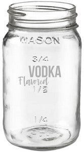 Mason jar 16oz square shape, embossed glass - Etched