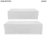 000558 Sublimated Table Cloth for 8' table, Drape style, 4 sided, Closed Back