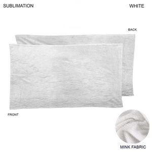 Plush and Cozy Mink Flannel Fleece White Stadium sized Blanket, 30x60, Blank Only