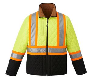 Zircon Adult Cotton Canvas Reversible to Polyester Hi-Vis Insulated Jacket