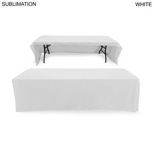 72 Hr Fast Ship - Sublimated Table Cloth for 8' Table, Drape Style, 3 sided, Open Back