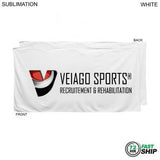 72 Hr Fast Ship - Plush and Soft White Velour Terry Cotton Blend Shower Towel, 24x48, Sublimated