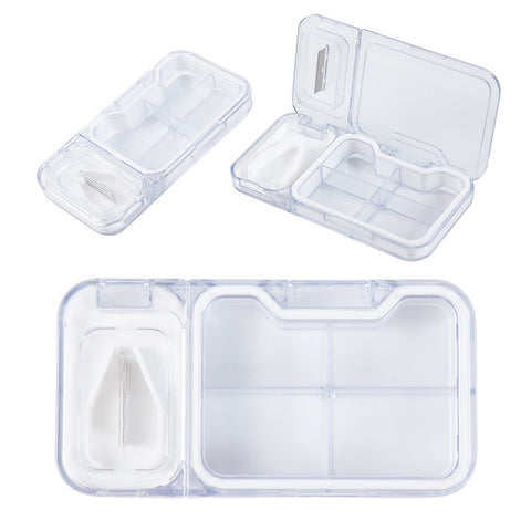 Cache 4-Compartment Pill Box with Tablet Cutter