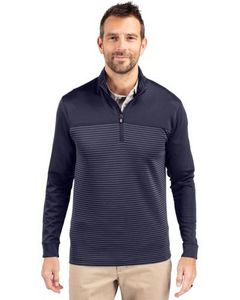 Cutter & Buck Traverse Stretch Stripe Eco Quarter Zip Mens Pullover