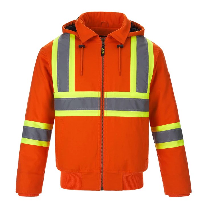 International Adult Cotton Canvas Hi-Vis Bomber w/Detachable Hood