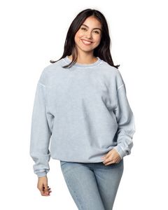 CHICKA D Ladies' Corded Crew Sweatshirt