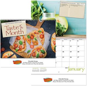 Full Colour Taste Of The Month Spiral Wall Calendar