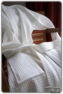 50% Cotton 50% Polyester Waffle Weave Bath Robe One Size