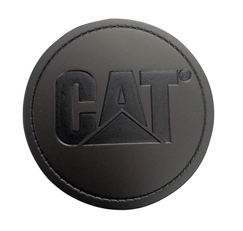 European Thick round single coaster black leather