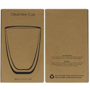 Clearview Borosilicate Glass Cup 400 Ml. (13.5 Fl. Oz.)